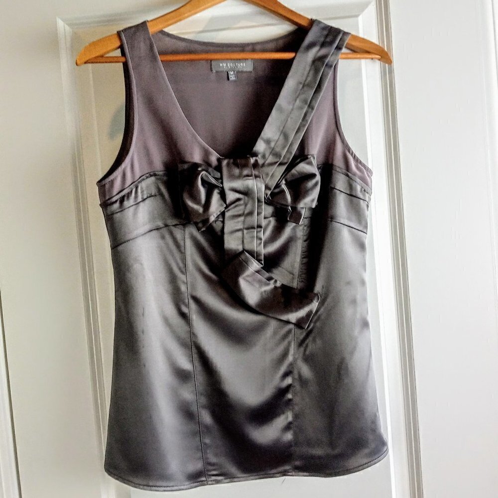MM Couture by Miss Me Taupe Sleeveless Pleated Top